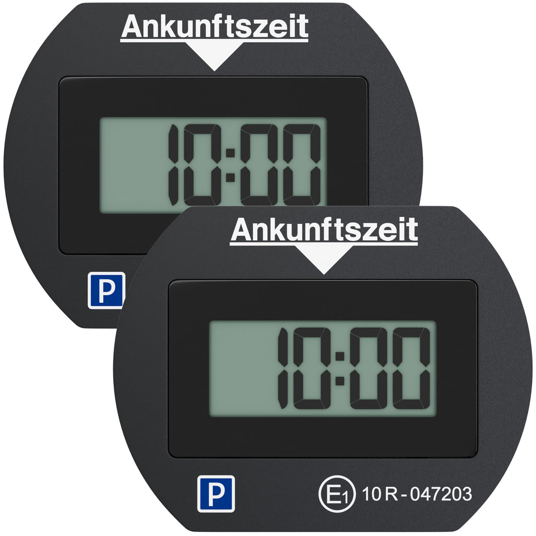 2X Park Lite elektronische Parkscheibe Digitale Parkuhr schwarz mit offizieller Zulassung vom KBA -