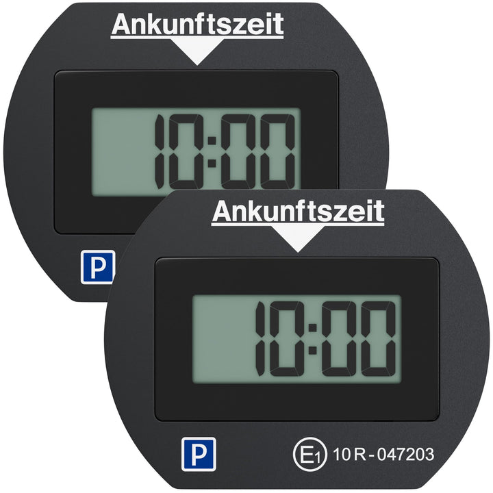2X Park Lite elektronische Parkscheibe Digitale Parkuhr schwarz mit offizieller Zulassung vom KBA -