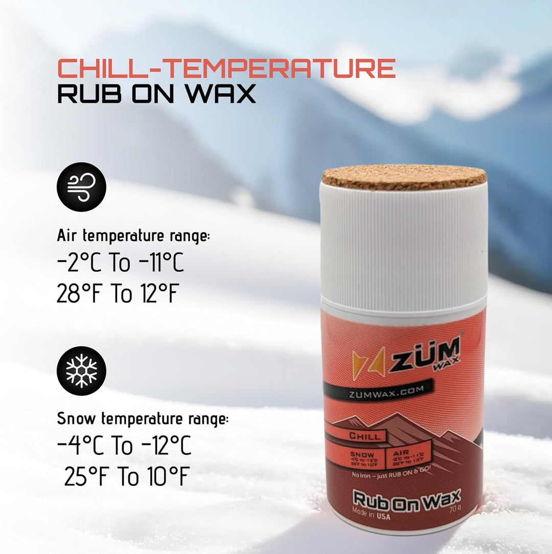 ZUMWax RUB ON WAX Ski/Snowboard - CHILL Temperature - 70 gram - INCREDIBLY FAST!!! by ZUMWax