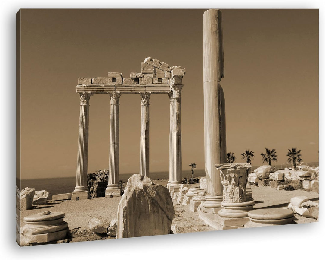 deyoli antikes Tempel Bauwerk in Türkei Format: 100x70 Effekt: Sepia als Leinwandbild, Motiv fertig