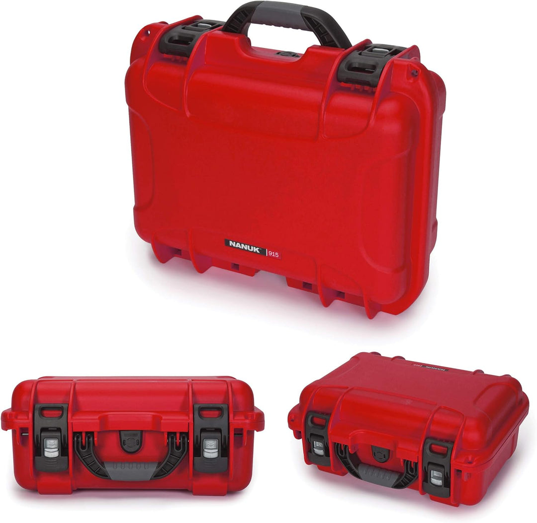 Nanuk 915 Wasserdichter Hartschalenkoffer Mit Plüschschaumeinlage - Rot Rot Würfelförmiger Schaumsto