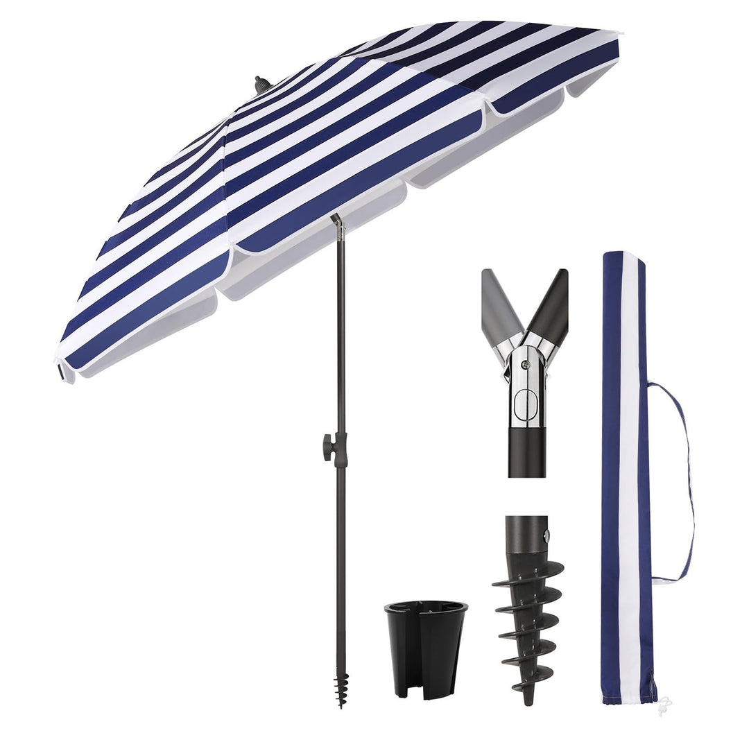 Sekey 160 cm Sonnenschirm Balkon mit Bodenhülse & Schutzhülle, Neigungs und Höhenverstellung, Sonnen