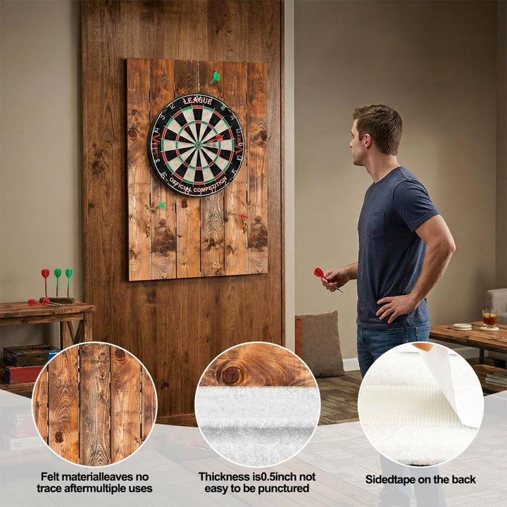 Dartscheibe Wandschutz aus Holzmaserung, Selbstklebendes Filz Surround Board, Gespleisste Wandfliese