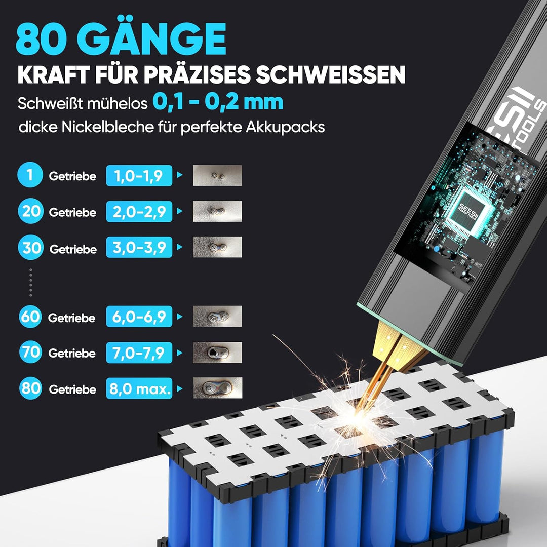 SEESII Punktschweissgerät für Akkus: Kabelloses Handwerkzeug, Klarer Bildschirm, Metallgehäuse, Trag