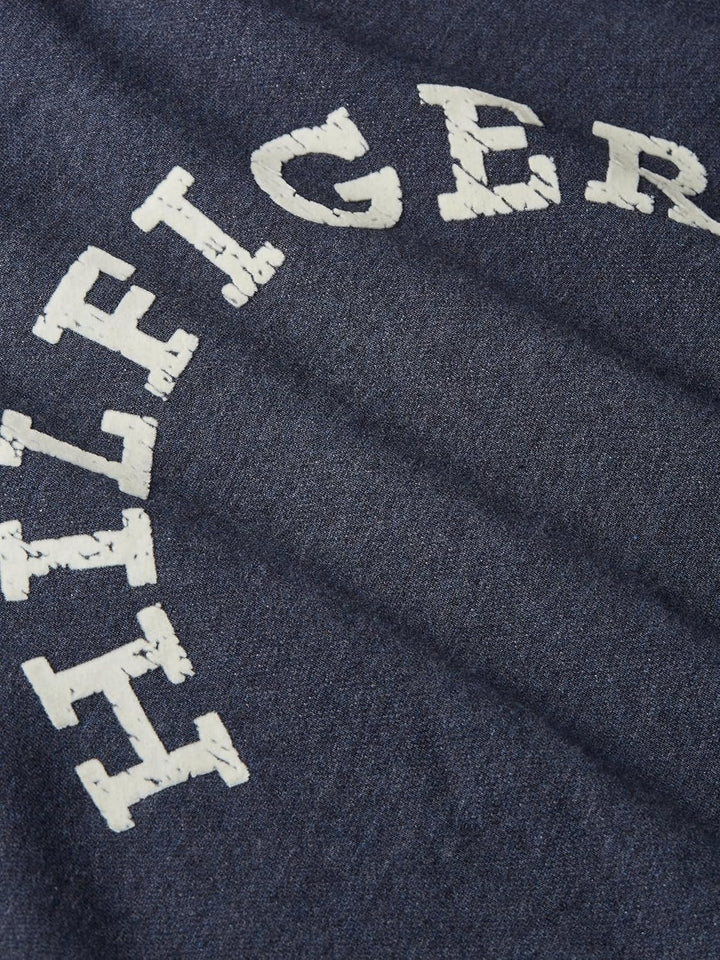 Tommy Hilfiger Herren Sweatshirt ohne Kapuze S Blau (Desert Sky Heather), S Blau (Desert Sky Heather