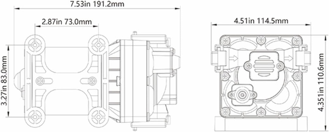 LIGHTEU®, SEAFLO 12V Marine Toiletten-Spülpumpe – Rinse Pump für Boot & Yacht, Frischwasser oder Mee