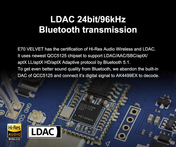 Topping E70-VELVET DAC AK4499EX XU316 RCA XLR Bluetooth 5.1 Unterstützung LDAC Übertragung Low-Noise
