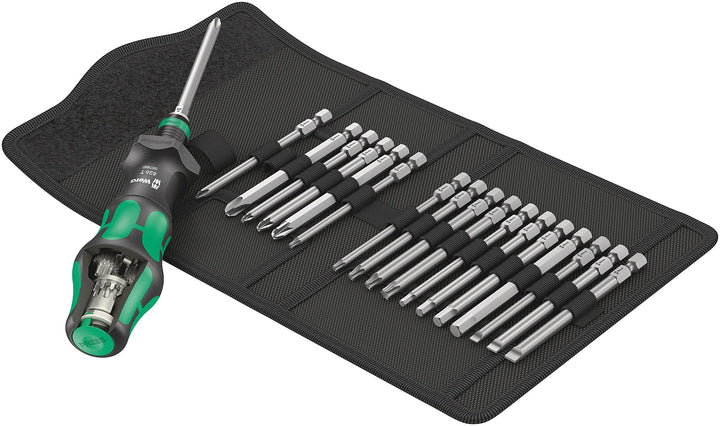 Wera '05057482001 Kraftform Kompakt Turbo 1 Getriebe-Schraubendreher-Satz, 19-teilig