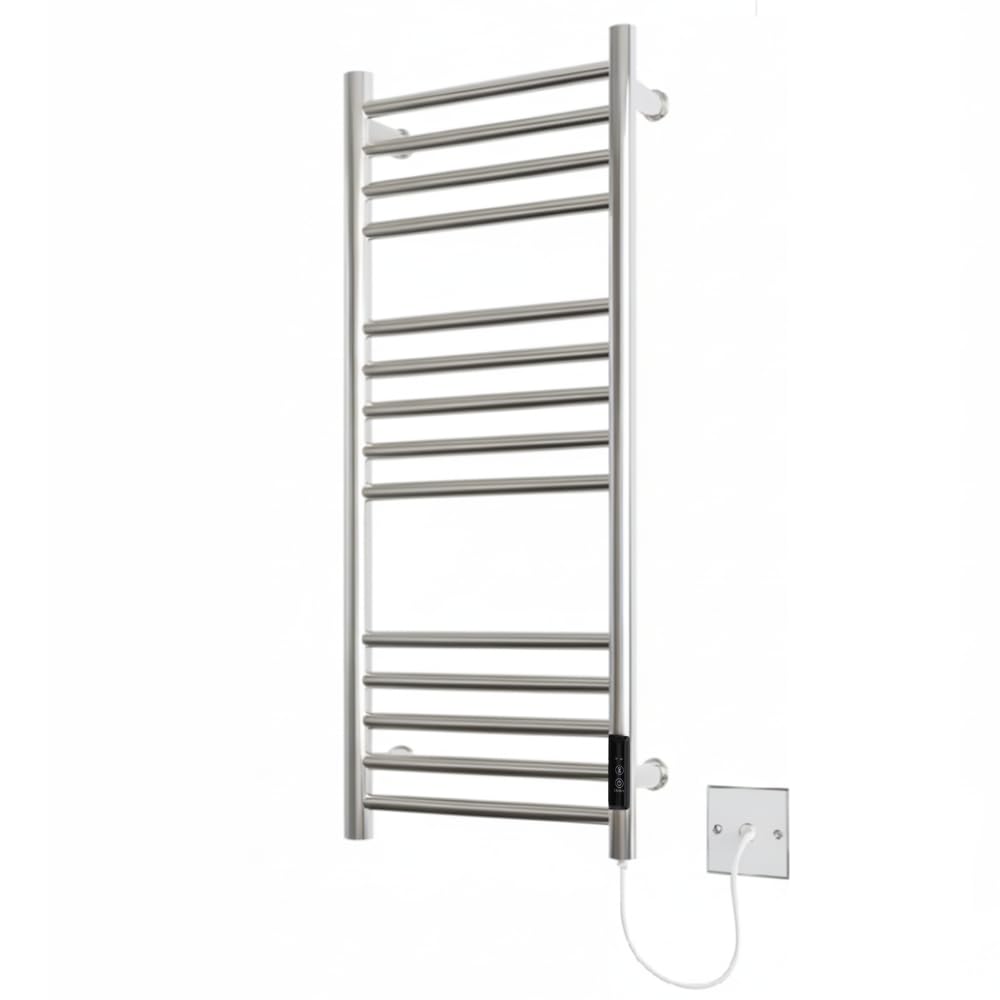 Manissa Siena Elektrischer Handtuchhalter aus Edelstahl mit Timer, hochglanzpoliert, energiesparend,