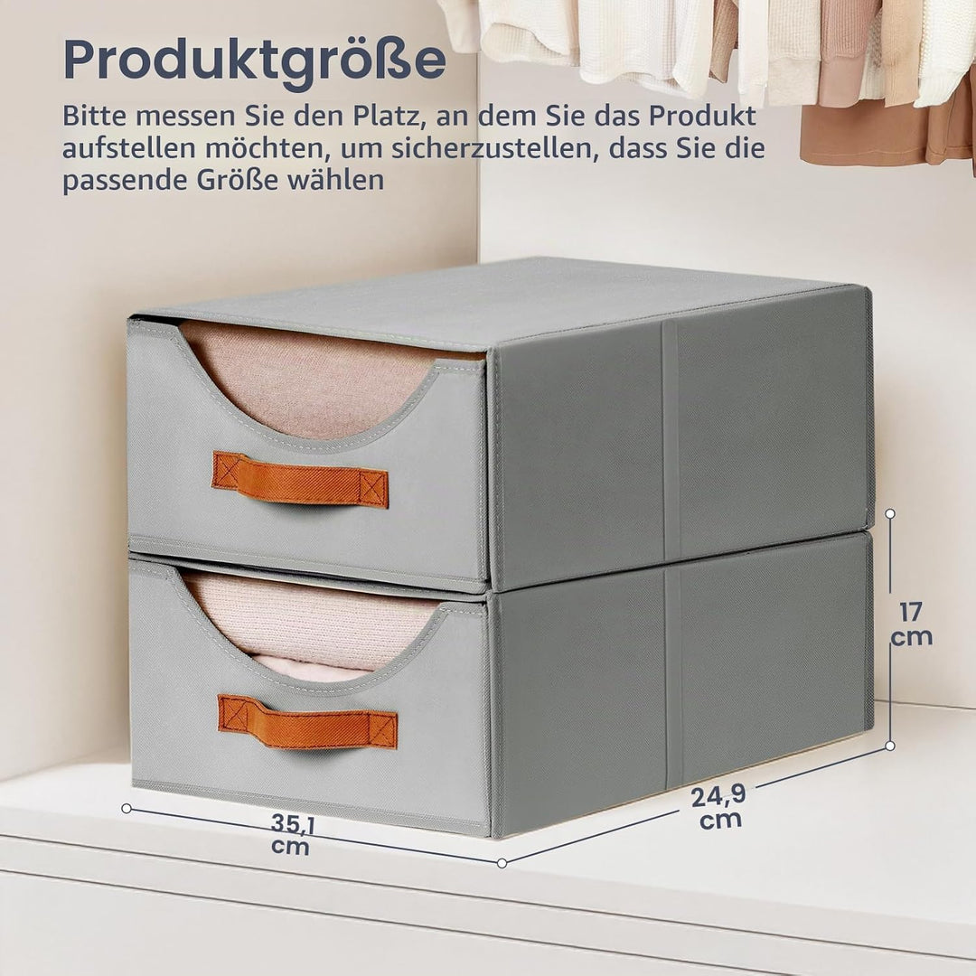 DIMJ Schubladen Ordnungssystem Schubladenboxen - 4 Stück Aufbewahrungsbox Faltboxen Organizer Schubl