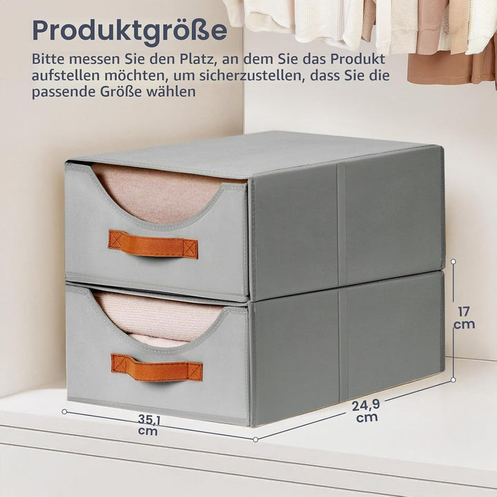 DIMJ Schubladen Ordnungssystem Schubladenboxen - 4 Stück Aufbewahrungsbox Faltboxen Organizer Schubl