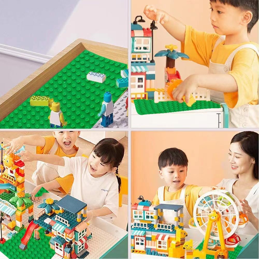 4 Grosse Bauplatte Kompatibel mit Lego Duplo Platten,38.4 * 38.4cm Classic Grundplatte mit 24 x 24 N