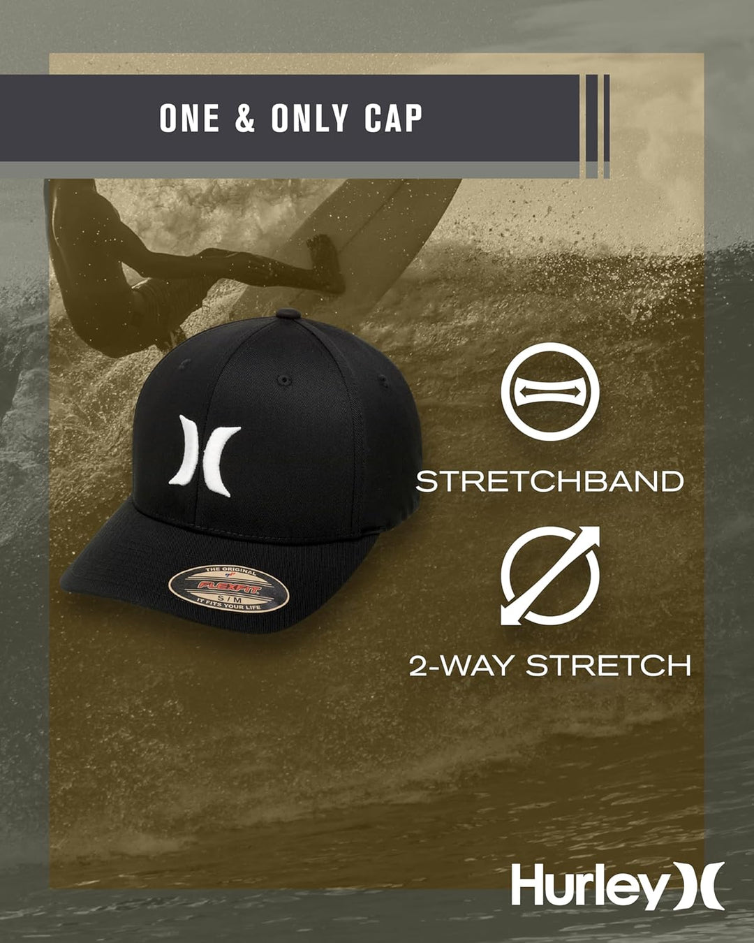 Hurley Damen Baseballkappe M One and Only Hat L-XL Schwarz, L-XL Schwarz