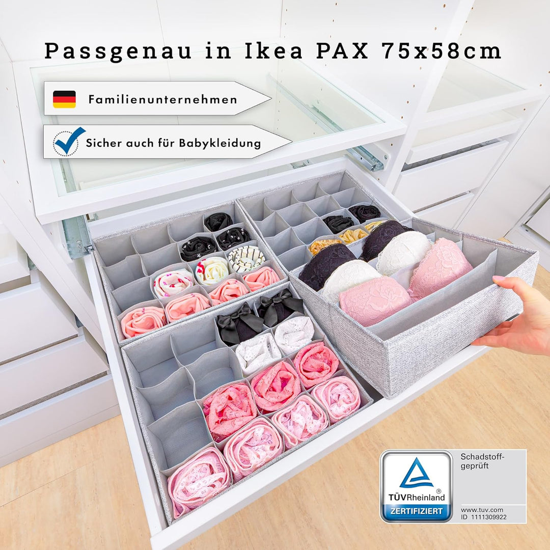 SIMPLE JOY® Schubladen Ordnungsystem Boxen für Ikea (PAX75 (52 Fächer)), PAX75 (52 Fächer)