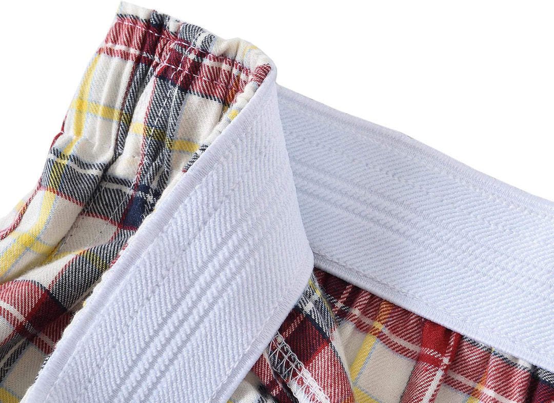 MoFiz Herren Pyjamahose Warm Lang Baumwolle Weich Schlafanzughose Kariert Winter Nachtwäsche Freizei