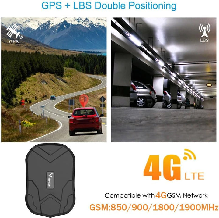 Winnes 4G GPS Tracker Auto Ohne ABO 20000mAh,240 Tage Standby, TK905C GPS Tracker Echtzeit-Ortung mi