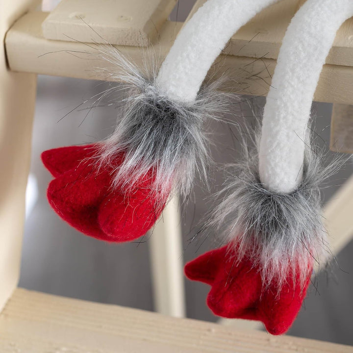 WeRChristmas Sitzender Weihnachtsvogel mit weichen Beinen, Mehrfarbig, 42 cm