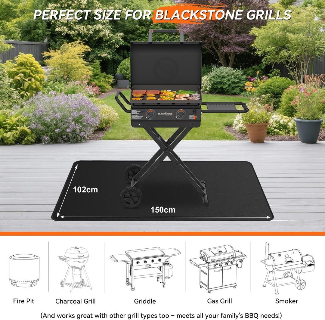 Feuerfeste Unterlage Grill, Hitzebeständig bis 980°C Hitzeschutzmatte
