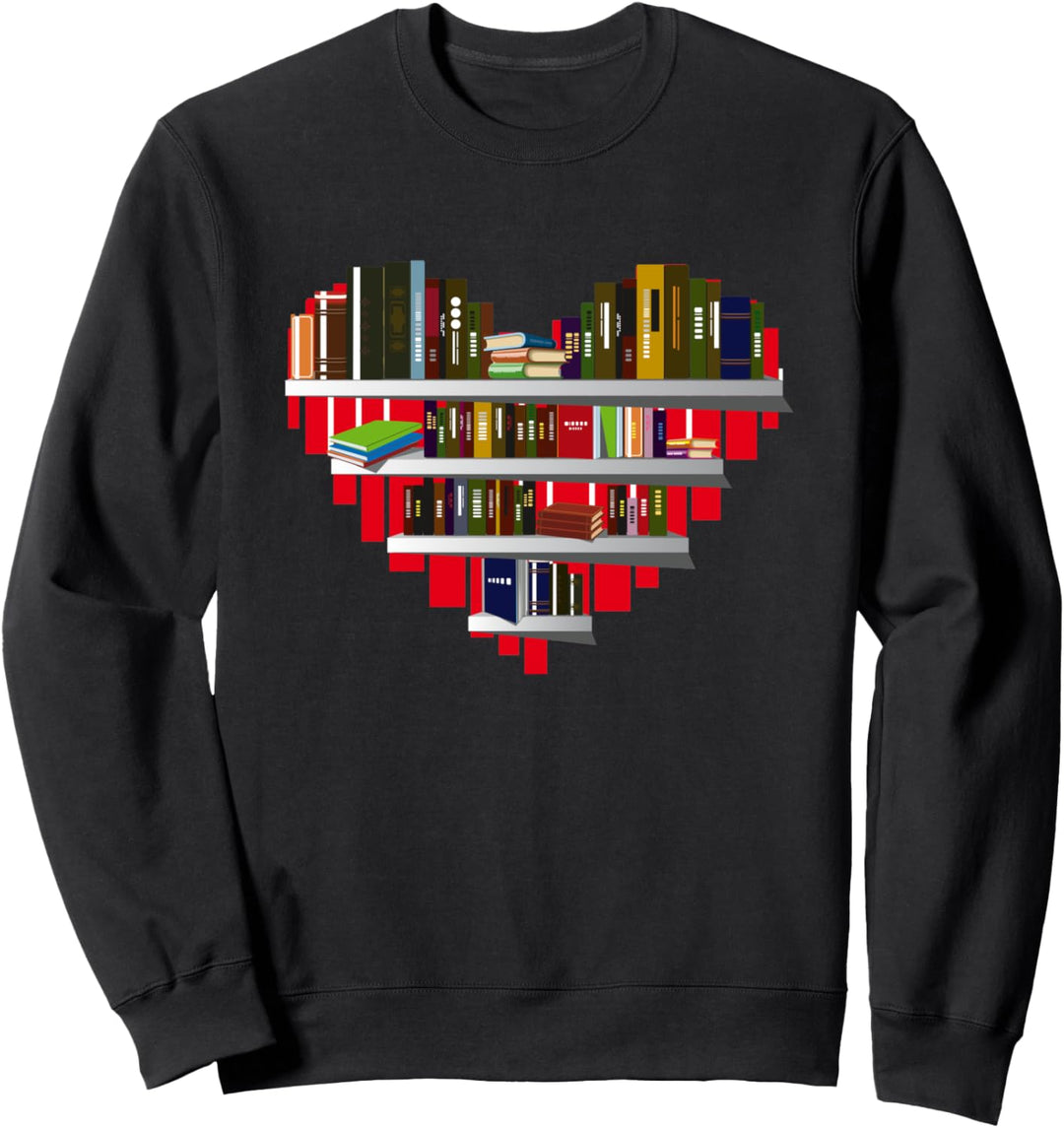 Buch Geschenk Lesung Club Bibliothekar Bibliothek Love Heart Sweatshirt