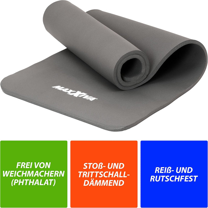 Yogamatte - 190x60x1,5 cm oder 190x100x1,5 cm, mit Tragegurt, Phthalatfrei, Rutschfest, Farbwahl - G