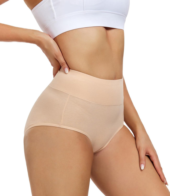 wirarpa Damen Unterhosen Baumwolle Unterwäsche Hohe Taille Slips Hoher Taillenslip für Frauen 5er Pa
