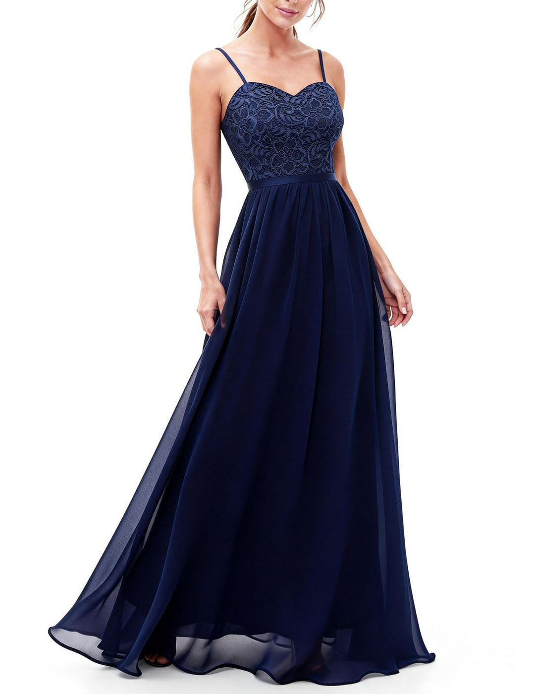 DRESSTELLS Damen Abendkleider Elegant für Hochzeit Brautjungfernkleider Lang Chiffon Brautjungfernkl