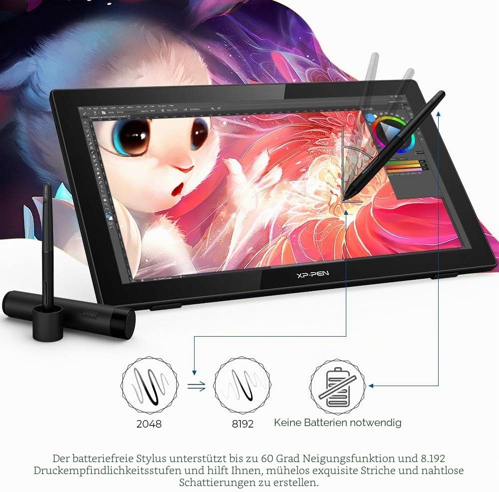 XP-PEN Artist 22 (2. Generation) Grafiktablett 21,5 Zoll Stift-Display (1.920 x 1.080), 122% sRGB Fa