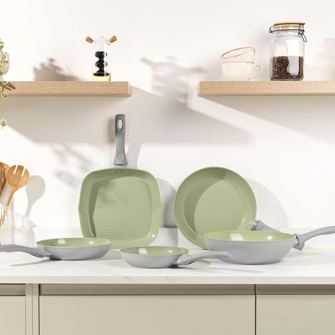 Salter BW09285 Earth Wokpfanne Induktion 28cm, grosser Wok mit rundem Boden, hohem Rand zum Kochen,