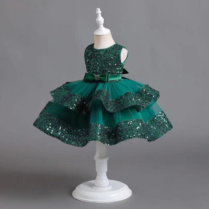 Miipat Baby Mädchen Kleid Prinzessin Tüll Pailletten Partykleid Ärmellos Tutu Blumenmädchenkleider f
