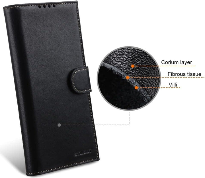 STILGUT Talis kompatibel mit Samsung Galaxy S22 Ultra Hülle mit Kartenfach aus Leder, Wallet Case, L