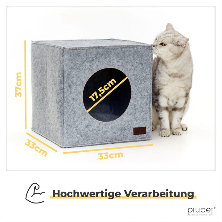 PiuPet® Katzenhöhle inkl. Kissen I Passend für z.B. IKEA® Kallax &amp; Expedit Regal I Kuschelhöhle Katz