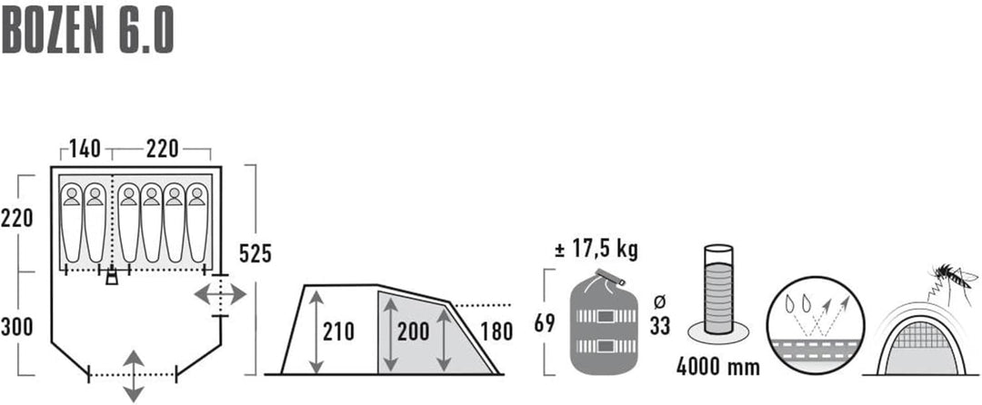 High Peak Zelt Bozen 6.0 6P | 11837