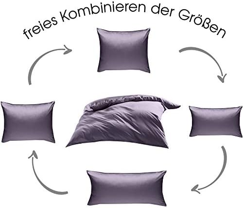 Mako-Satin Baumwollsatin Bettwäsche Uni einfarbig zum Kombinieren (Bettbezug 200 cm x 220 cm, Lila)
