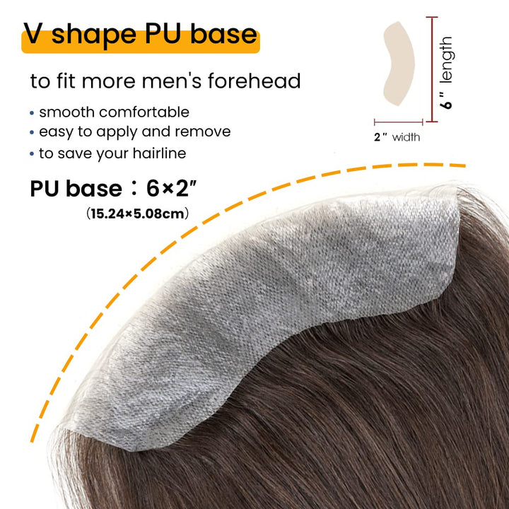 Lordhair Toupet Herren,100% Europäisches Echthaar Herren Toupet Echthaar,V-LOOP Skin Toupet Herren,T