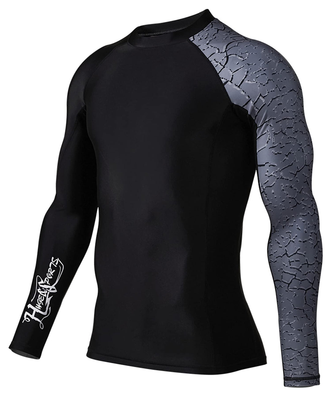HUGE SPORTS Herren Spleiss Rashguard Langarm Rash Guard Shirt Langarmshirt alle Outdoor Aktivitäten