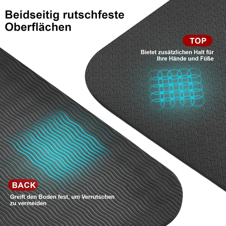 Stepwaver TPE Yogamatte Breit 183x91/183x122cm,6mm Dick, Sportmatte Fitnessmatte Rutschfest, Extrem