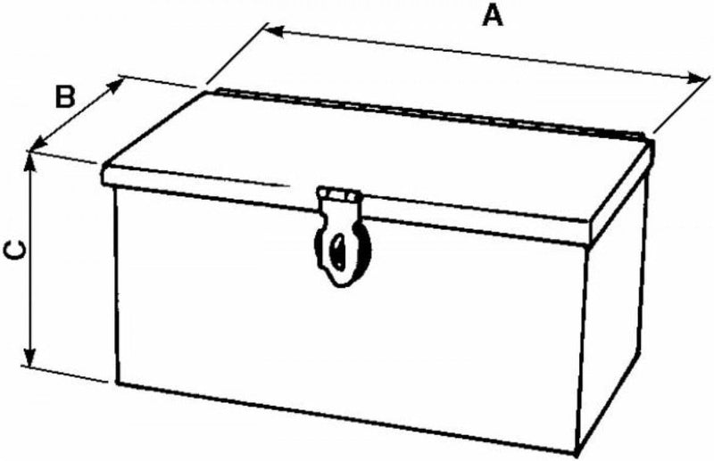 Werkzeugkasten aus gebogenem und gestanztem Blech, 300 x 90 x 95 mm, für Traktoren von Ama.