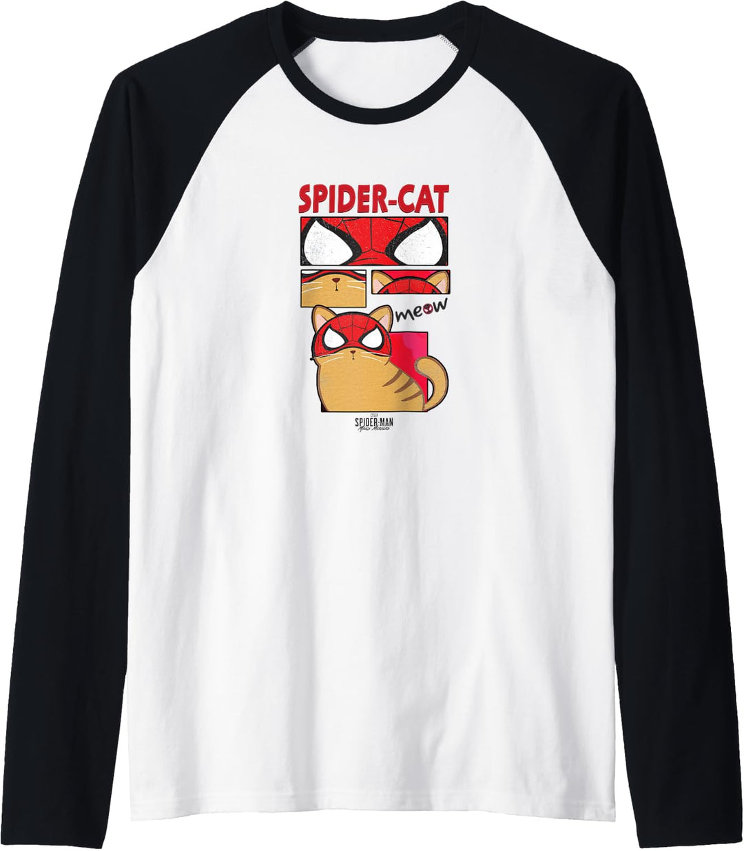 Marvel Spider-Man: Miles Morales Spider-Cat Comic Panels Raglan