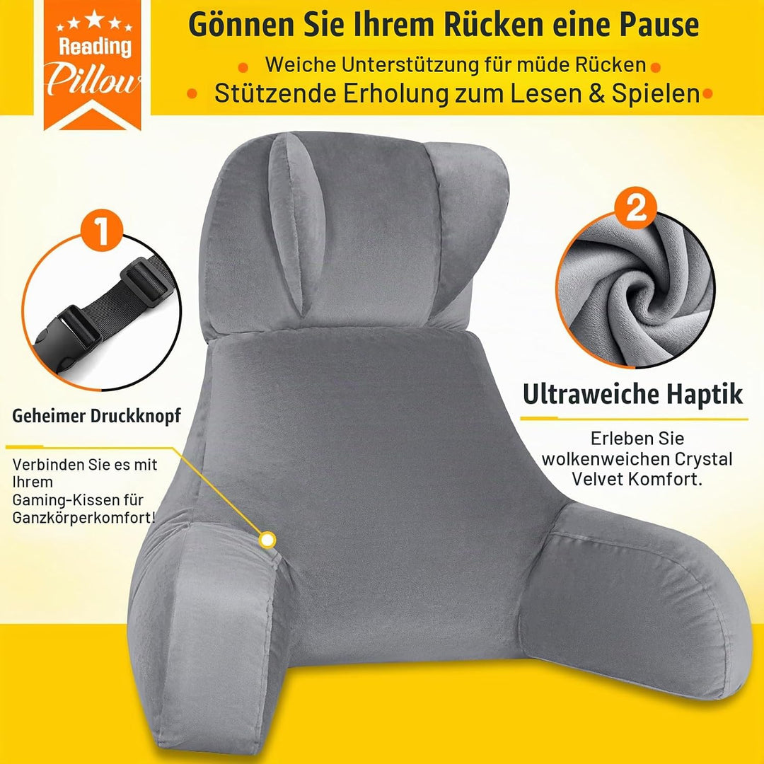 AS AWESLING Lesekissen &amp; Gaming-Kissen mit Rückenstütze - Nacken- und Lendenkissen für Bett, Sofa, B