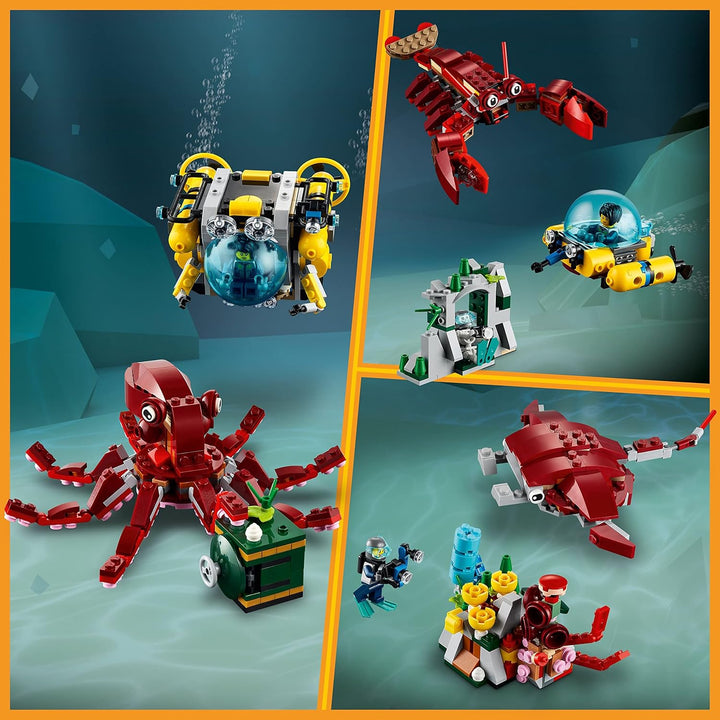 LEGO Creator 3-in-1 Sunken Treasure Mission 31130 Building Toy Set für Kinder, Jungen und Mädchen im