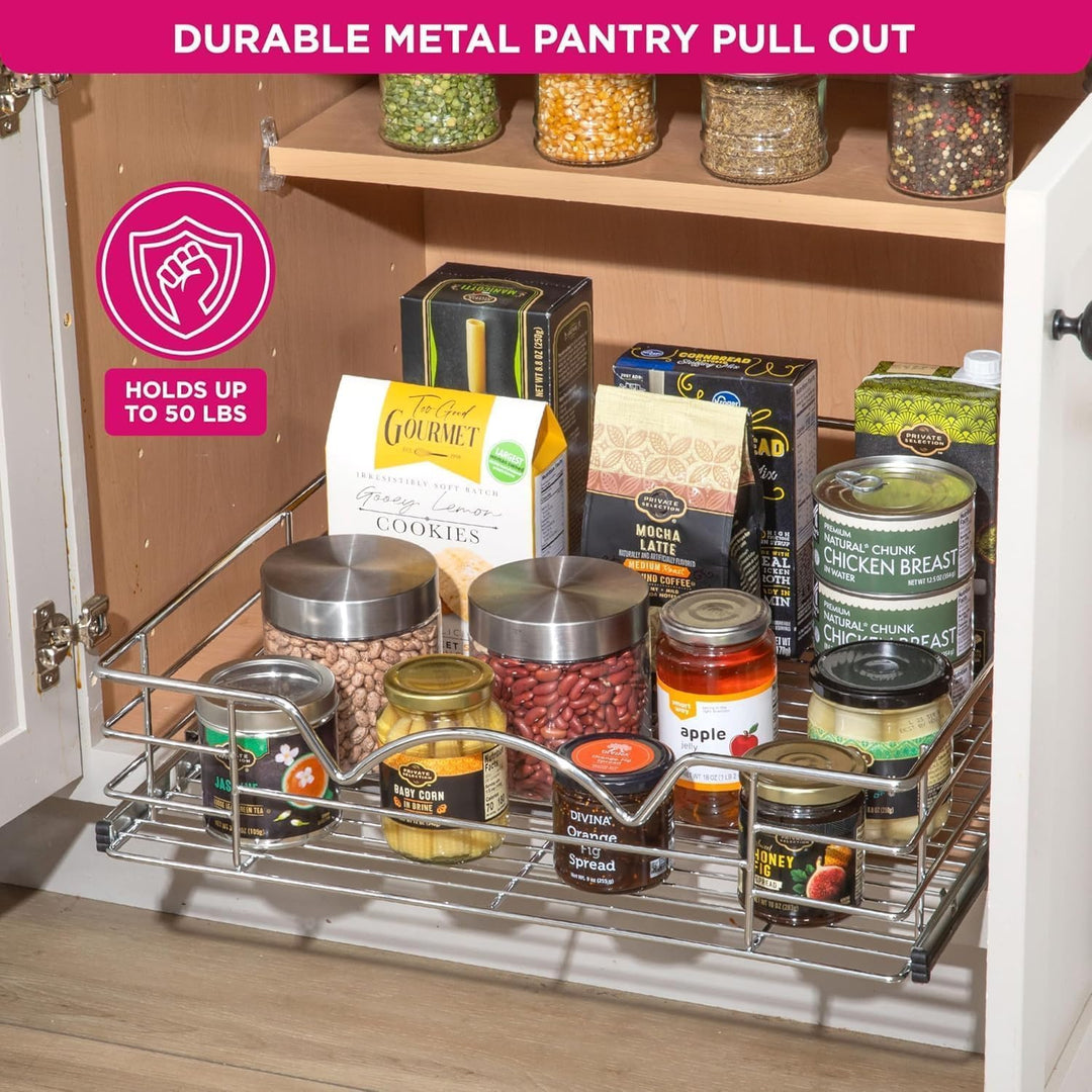 HOLDN’ STORAGE Ausziehbarer Schrank-Organizer – 12,7 cm hohe ausziehbare Schubladen für Küchenschrän