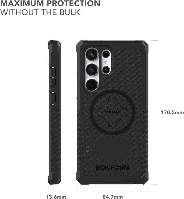 Rokform - Galaxy S23 Ultra Hülle, Rugged Series, Samsung Schutzhülle mit RokLock Twist Lock, Fallget