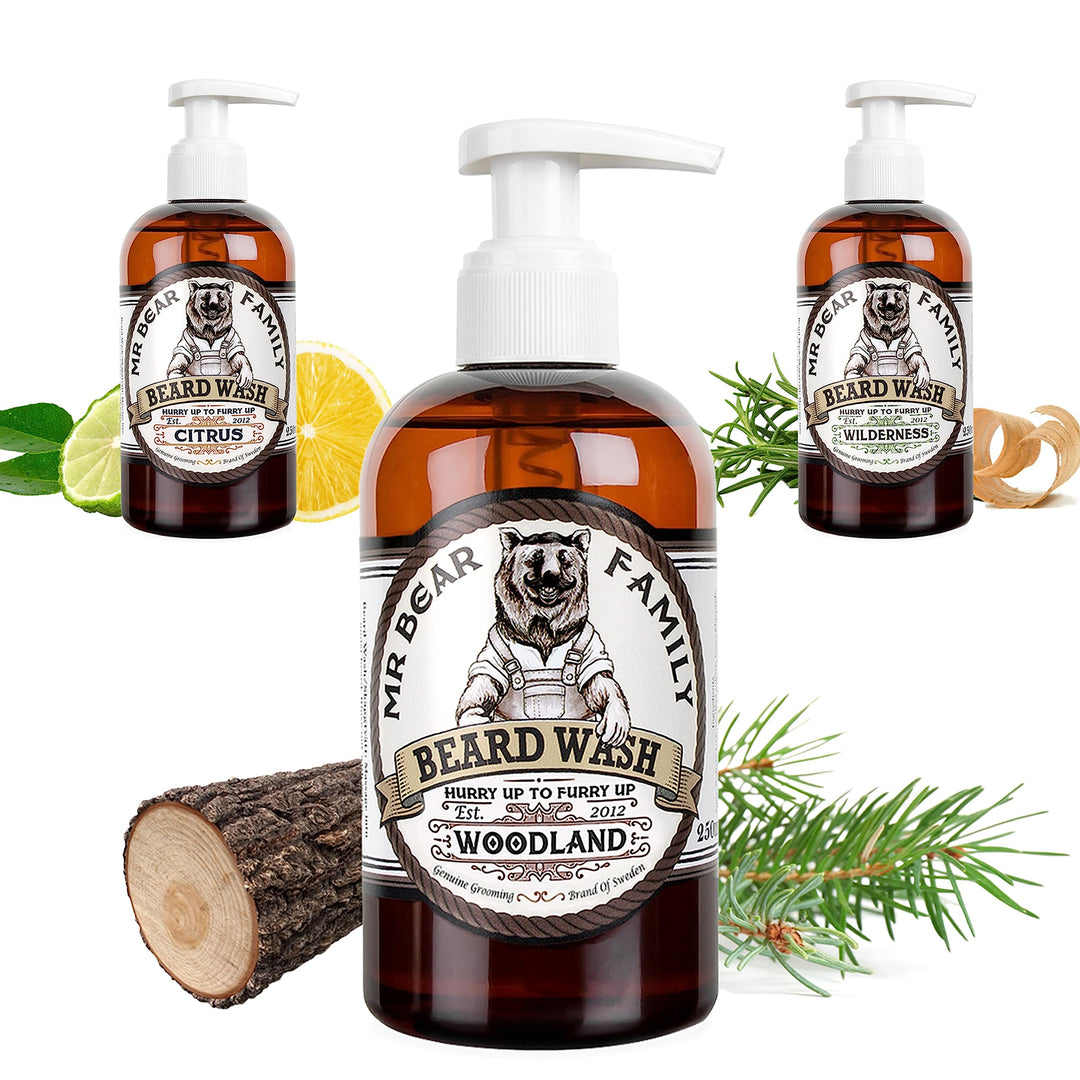 Mr Bear Family Natürliches Bartshampoo für Männer 250ml - Woodland - mehr Feuchtigkeit für einen vol