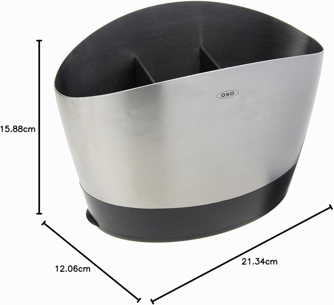 OXO Good Grips Küchenutensilienhalter aus gebürstetem Edelstahl Brushed Utensil Holder Single, Brush