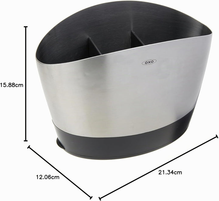 OXO Good Grips Küchenutensilienhalter aus gebürstetem Edelstahl Brushed Utensil Holder Single, Brush