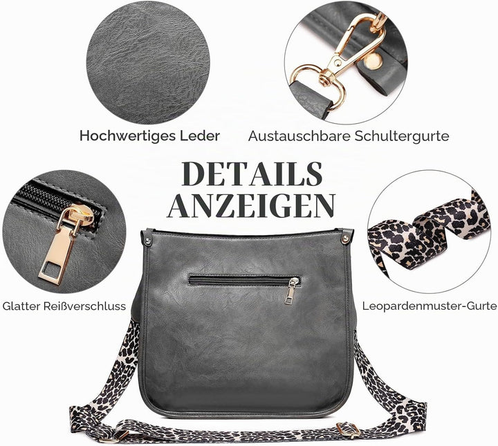 Umhängetasche für Damen Grosse Kapazität Tragetasche aus PU-Leder Allgleiches beiläufige Tasche für