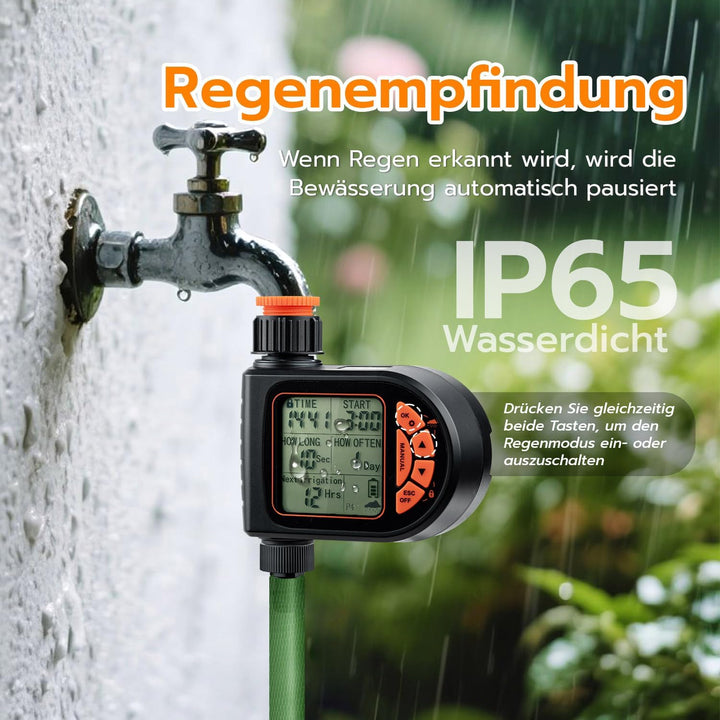 Mcbazel Bewässerungscomputer, Bewässerungsuhr mit Regenverzögerung, Automatische/Manuell Bewässerung