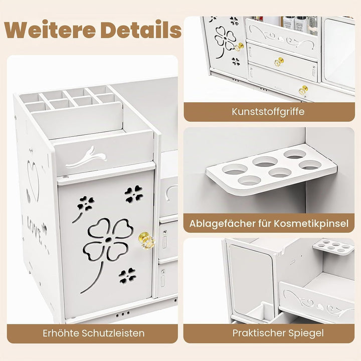 CHERIPOLI Make-up Storage Organiser Box Vanity Organizer mit 2 Schubladen, Multifunktionaler Make-up