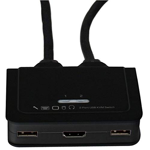 StarTech.com 2 Port USB HDMI KVM Switch mit Audio und Fernschalter - Desktop Umschalter USB Powered