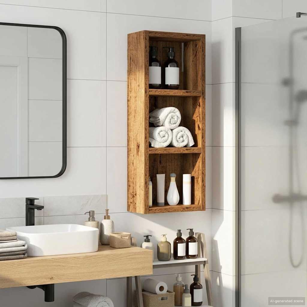 vidaXL Badezimmer-Wandschrank Altholz 20 x 10 x 50 cm Holzwerkstoff, Altholz 20 x 10 x 50 cm